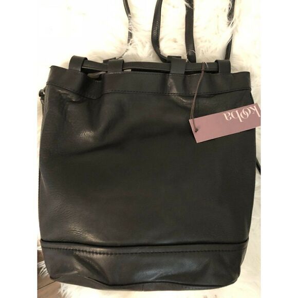 NWT KOOBA BLACK CANYON SLING BACKPACK - GENUINE LAMB LEATHER DOUBLE STRAP $398 - Picture 7 of 10